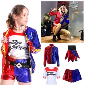 STRÓJ KOSTIUM PRZEBRANIE HARLEY QUINN 130-140CM L