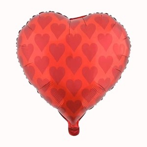 BALON FOLIOWY SERCE CZERWONE NA WALENTYNKI 55X58CM na hel