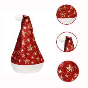 CZAPKA MIKOŁAJA CZERWONO - ZŁOTA A40