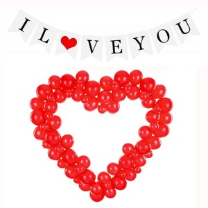 DEKORACJA GIRLANDA I LOVE YOU BALONY NA WALENTYNKI 141SZT