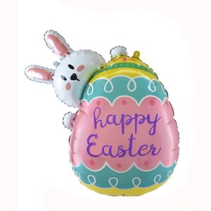 BALON FOLIOWY ZAJĄCZEK PISANKA HAPPY EASTER NA WIELKANOC 72X81CM
