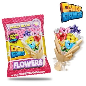 CUKIERKI BEZ CUKRU + ZABAWKA CANDY GANGS FLOWERS (1G) 12SZT