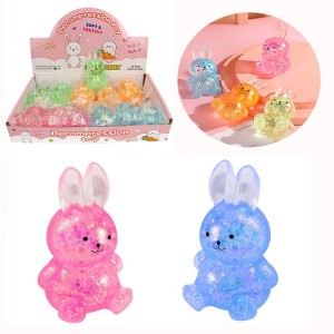 GNIOTEK ANTYSTRESOWY RABBIT KRÓLIK Z BROKATEM MIX 12SZT