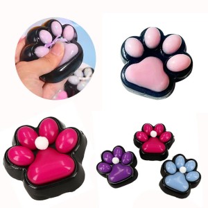 ZABAWKA ANTYSTRESOWA GNIOTEK SQUISHY KOCIA ŁAPKA PIESKA CZARNO MATOWY 1SZT