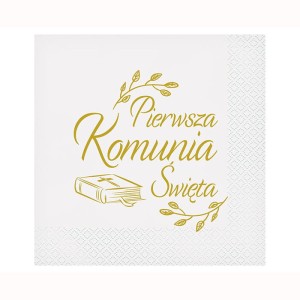 SERWETKI PIERWSZA KOMUNIA ŚWIĘTA BIBLIA 33X33CM, 20SZT