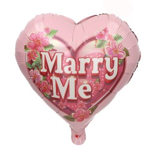 BALON FOLIOWY 18" SERCE RÓZOWE MARRY ME ZARĘCZYNY ŚLUB