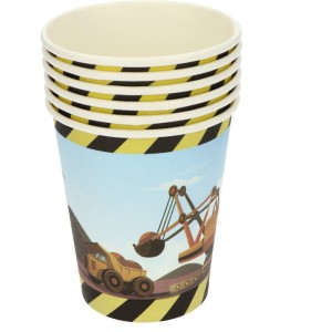 KUBECZKI PAPIEROWE BUDOWA MASZYNY BUDOWLANE 250ML 6SZT