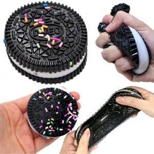GNIOTEK SQUISHY CIASTKO OREO ANTYSTRESOWY ZABAWKA ANTYSTRESOWA 6cm 16szt