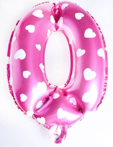BALON 40CM CYFRA RÓŻ 0