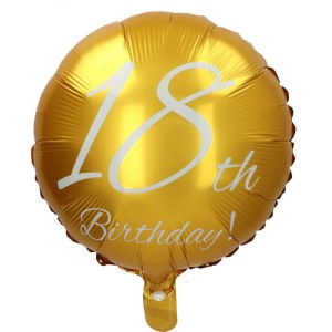 BALON FOLIOWY 18" NA 18 URODZINY 18 TH BIRTHDAY ZŁOTY