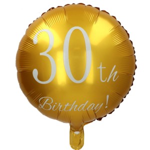 BALON FOLIOWY 18" NA 30 URODZINY 30TH BIRTHDAY ZŁOTY