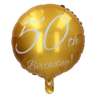 BALON FOLIOWY 18" NA 50 URODZINY 50TH BIRTHDAY ZŁOTY