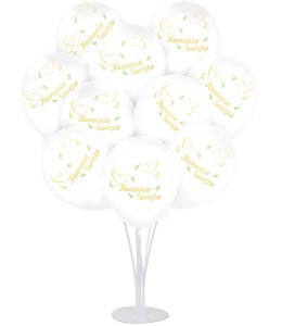BALONY KOMUNIJNE ZESTAW BALONY KOMUNIA ŚWIĘTA GOŁĄBEK 5SZT