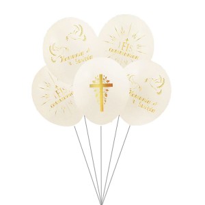 BALONY KOMUNIJNE ZESTAW BALONY KOMUNIA ŚWIĘTA IHS 5SZT