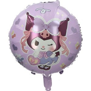 BALON FOLIOWY 18" KUROMI SERDUSZKA FIOLETOWY