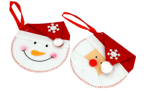 ZAWIESZKA FILCOWA GŁOWA MIKOŁAJA,BAŁWANKA,MIX 12SZT