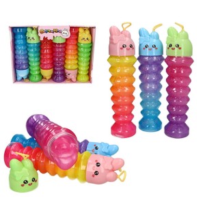 XXL GLUTEK SLIME TĘCZOWY Z BROKATEM KRÓLICZEK MIX 6SZT