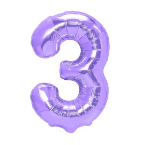 BALON FOLIOWY CYFRA 3 FIOLETOWY 100CM