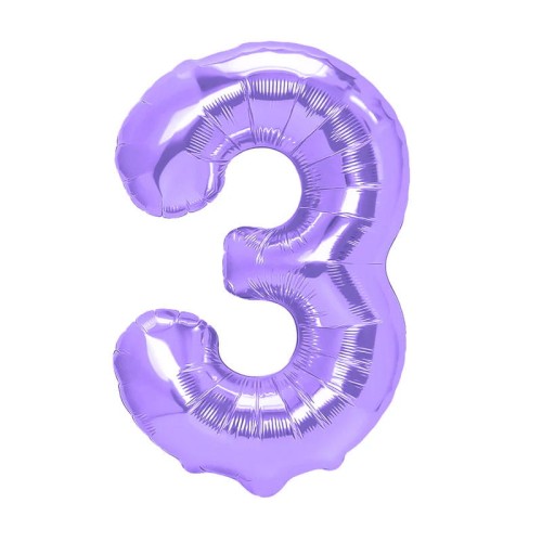 balon foliowy cyfra 3 fioletowa
