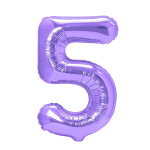 BALON FOLIOWY CYFRA 5 FIOLETOWY 100CM