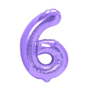 BALON FOLIOWY CYFRA 6 FIOLETOWY 100CM