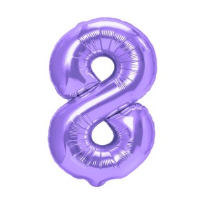 BALON FOLIOWY CYFRA 8 FIOLETOWY 100CM