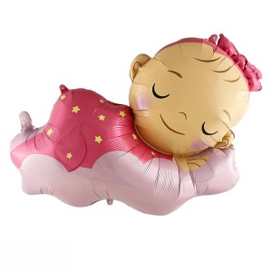 BALON FOLIOWY 67X91CM DZIEWCZYNKA BOBAS CHMURKA RÓŻOWY