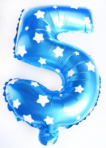 BALON FOLIOWY 40CM CYFRA NIEBIESKA 5