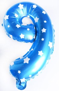 BALON FOLIOWY 40CM CYFRA NIEBIESKA 9