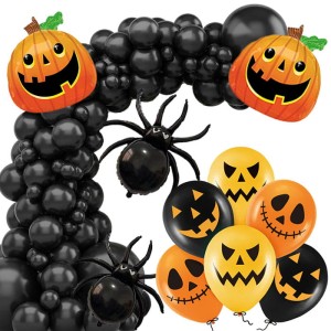ŚCIANKA DEKORACJE ZESTAW BALONÓW  STRASZNE BALONY NA HALLOWEEN 62SZT
