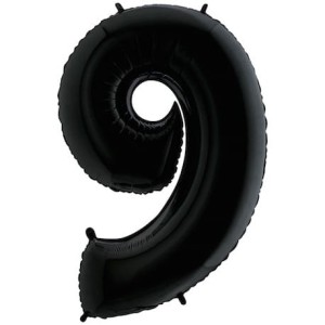 BALON 100CM CYFRA CZARNA 9 NA HEL