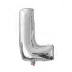 BALON 100CM LITERKA SREBRNA L