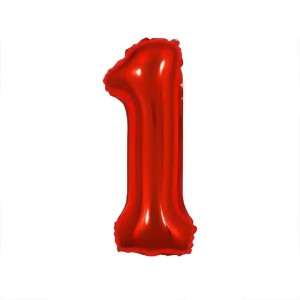 BALON FOLIOWY 80CM CYFRA 1 CZERWONA