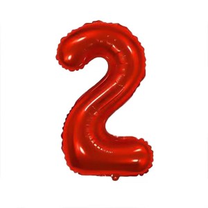 BALON FOLIOWY 80CM CYFRA 2 CZERWONA