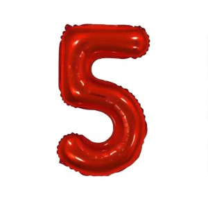BALON FOLIOWY 80CM CYFRA 5 CZERWONA