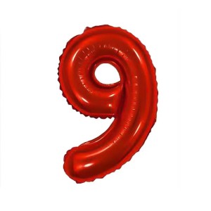 BALON FOLIOWY 80CM CYFRA 9 CZERWONA