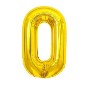 BALON FOLIOWY 80CM CYFRA 0 ZŁOTA