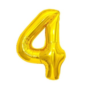 BALON FOLIOWY 80CM CYFRA 4 ZŁOTA
