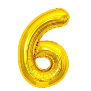 BALON FOLIOWY 80CM CYFRA 6 ZŁOTA