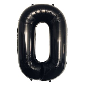 BALON FOLIOWY 80CM CYFRA 0 CZARNA