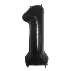 BALON FOLIOWY 80CM CYFRA 1 CZARNA