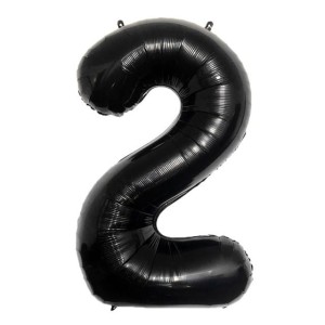 BALON FOLIOWY 80CM CYFRA 2 CZARNA