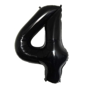 BALON FOLIOWY 80CM CYFRA 4 CZARNA