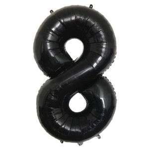 BALON FOLIOWY 80CM CYFRA 8 CZARNA