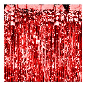 KURTYNA CZERWONY DESZCZ 1x2M ŚCIANKA DO ZDJĘĆ