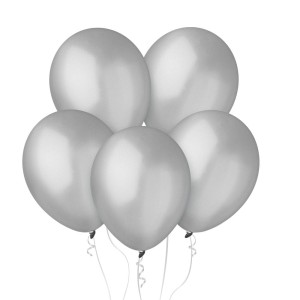 BALONY LATEKSOWE 12" METALICZNE PERŁOWE SREBRNE 100SZT