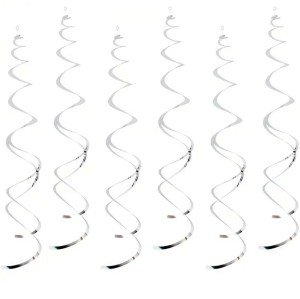 GIRLANDA DEKAORACJA ŚWIDERKI SREBRNE 70CM 6SZT