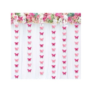 GIRLANDA DEKORACYJNA RÓŻOWE MOTYLE 3M