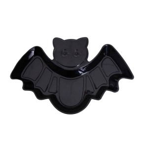TALERZ NIETOPERZ NA HALLOWEEN 28CM CZARNY