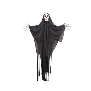WISZĄCA DEKORACJA KOŚCIOTRUP CZACHA HALLOWEEN CZARNA